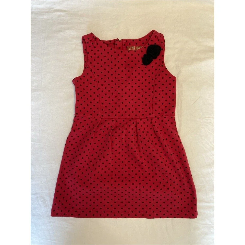 4T Oshkosh girl clothes - 1 piece dress | red and polka dot theme